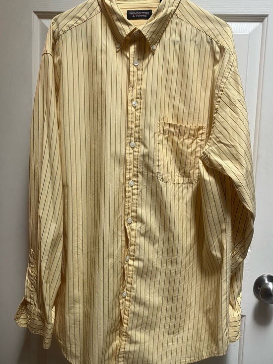 Roundtree & Yorke Other - Roundtree & Yorke Yellow Pinstripe Long-Sleeve Button-Down Shirt